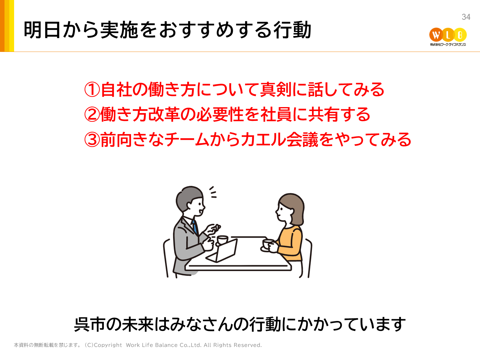 自社の働き方を話し、必要性を共有し、前向きなチームから始めます